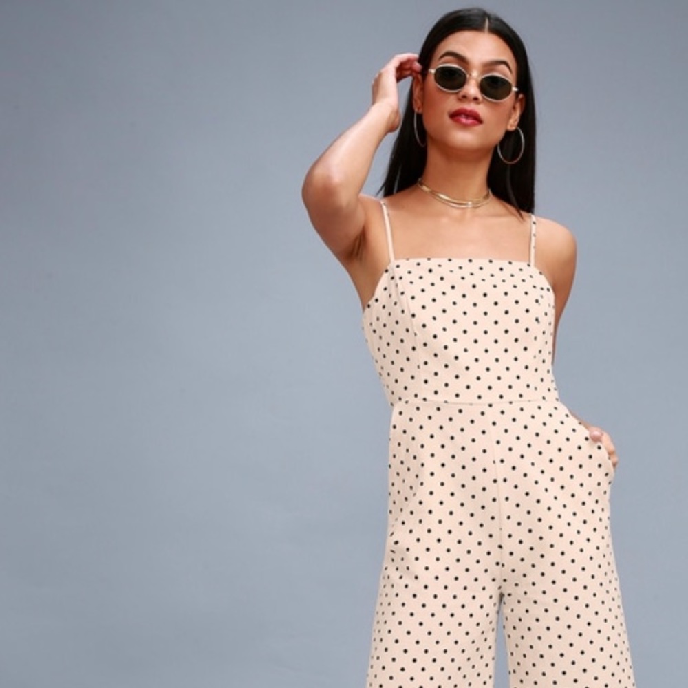 Cream Polka Dot Jumpsuit